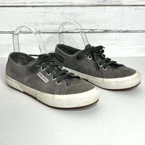 Superga Grey Suede Low Top Sneaker Shoe Size 7.5